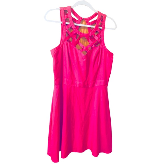 Guess Dresses & Skirts - Guess Pink Cage Cutout Fit and Flare Dress